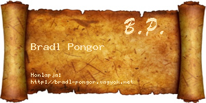 Bradl Pongor névjegykártya
